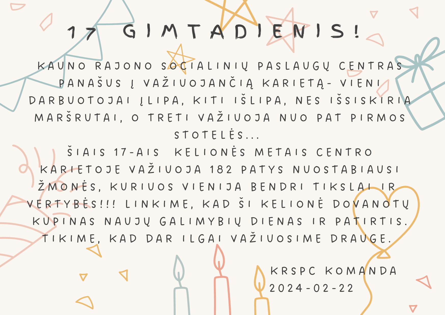 Kauno rajono socialinių paslaugų centras švenčia 17  veiklos sukaktį